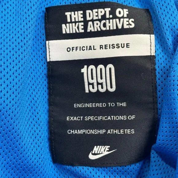 Nike Track Pants Mens XL Blue 1990 Reissue Windbreaker Mesh Lined Swoosh - Picture 3 of 9